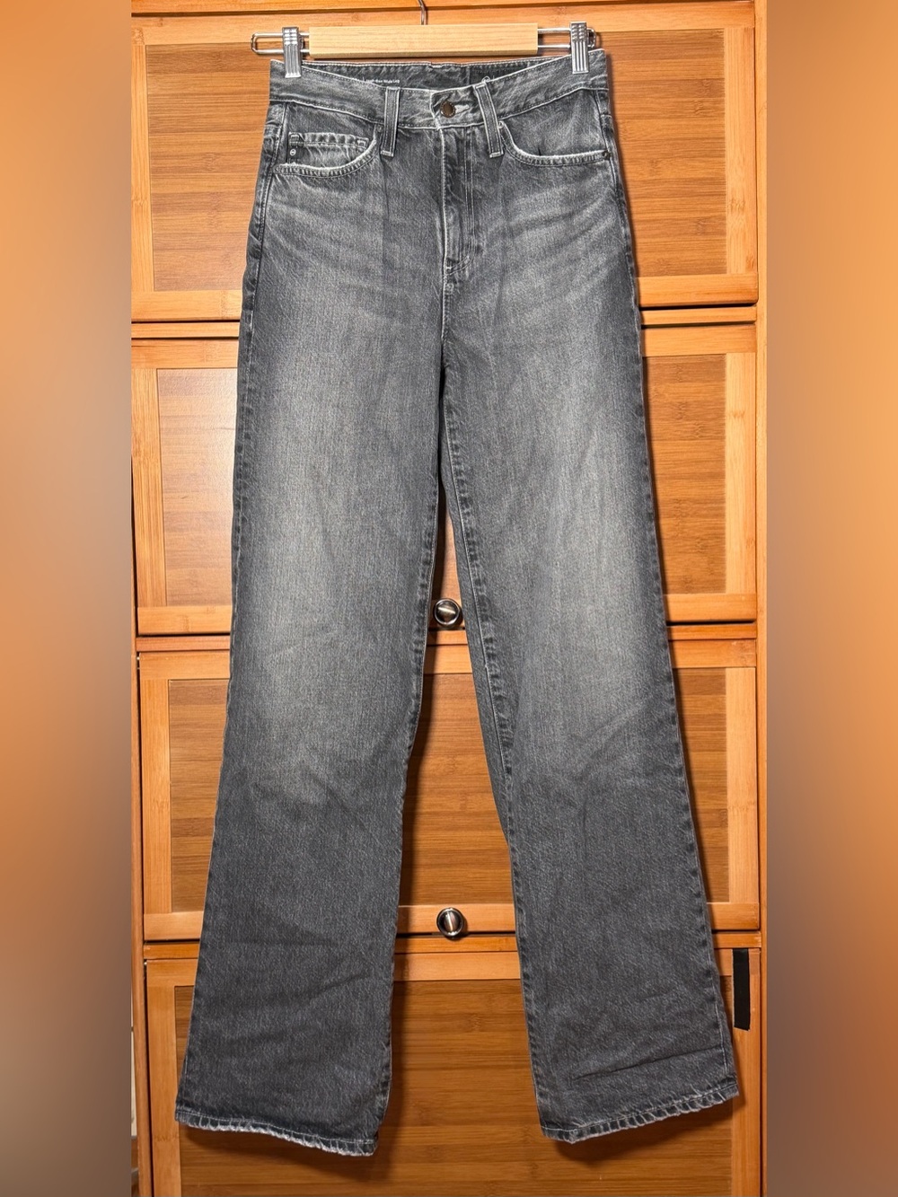 Ag Adriano Goldschmied Kora High-Rise Wide Leg Gray Jeans 24